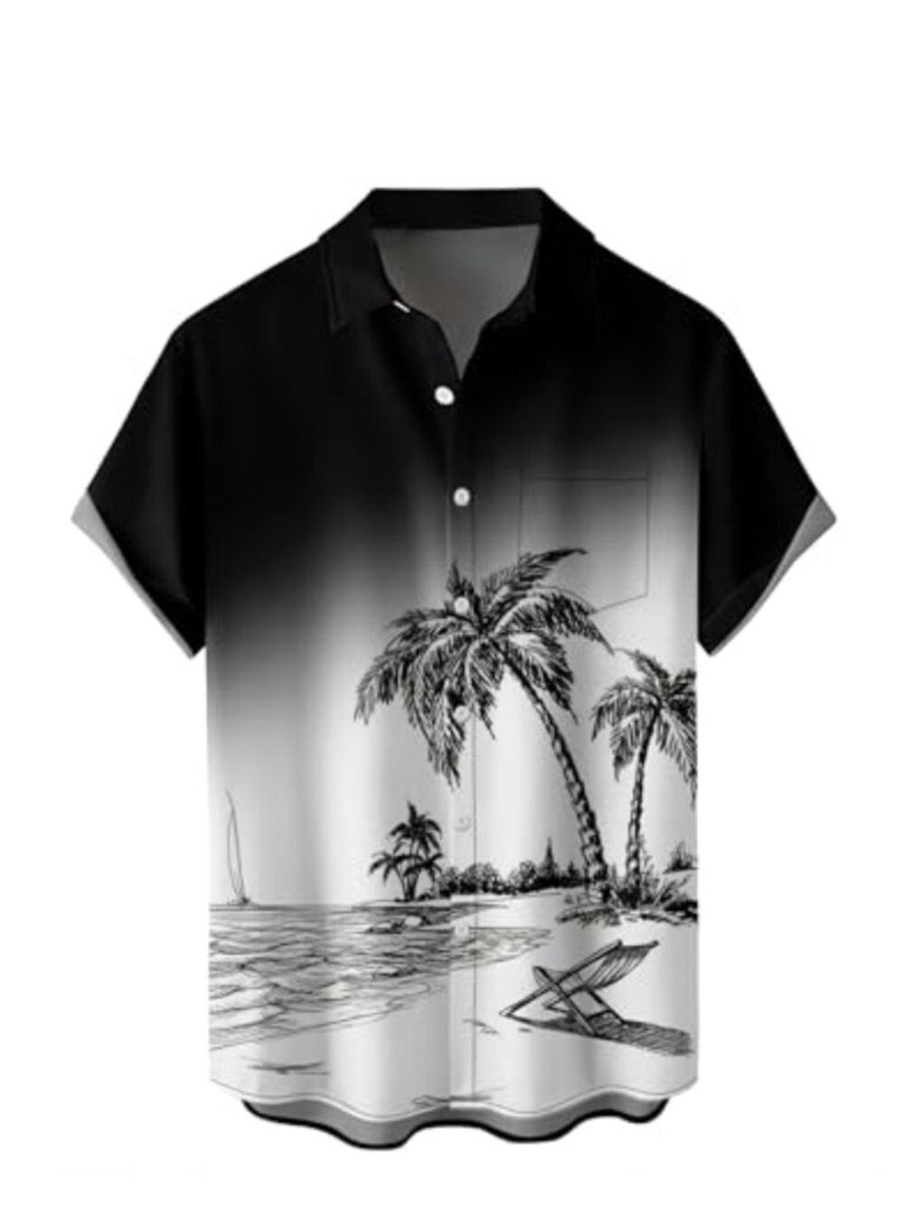 Mens Hawaiian Shirt Short Sleeve Loose Fit Casual Button Down Tropical Beach